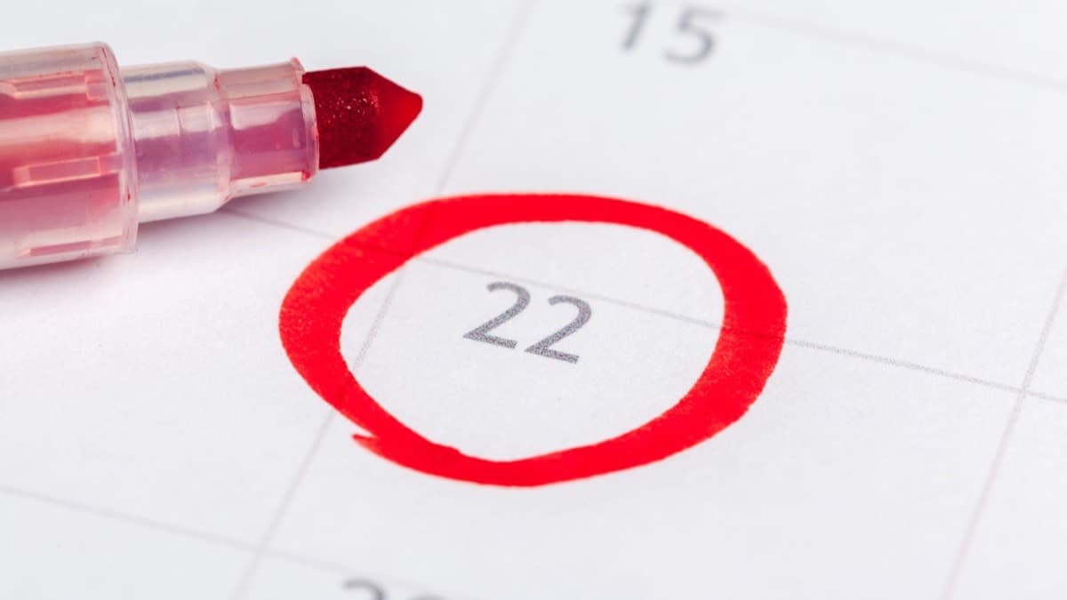 A calendar date circled in red marker